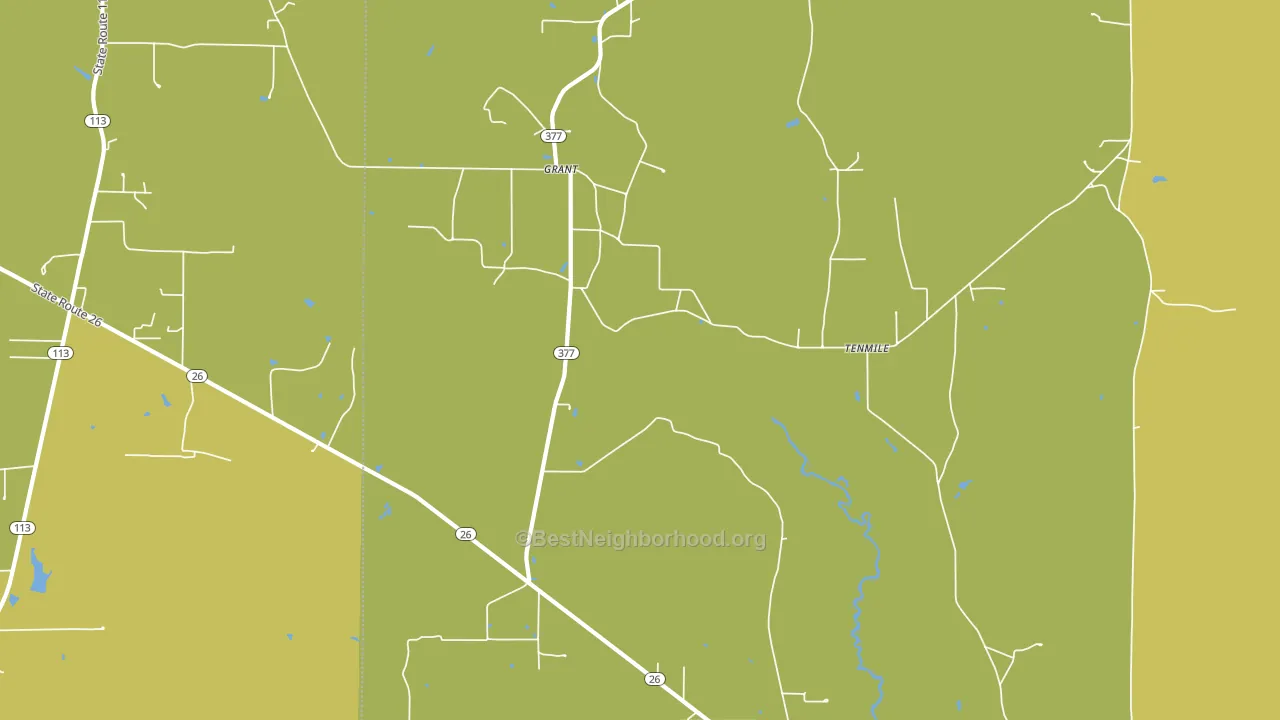 Grant, LA block-group voter-turnout map