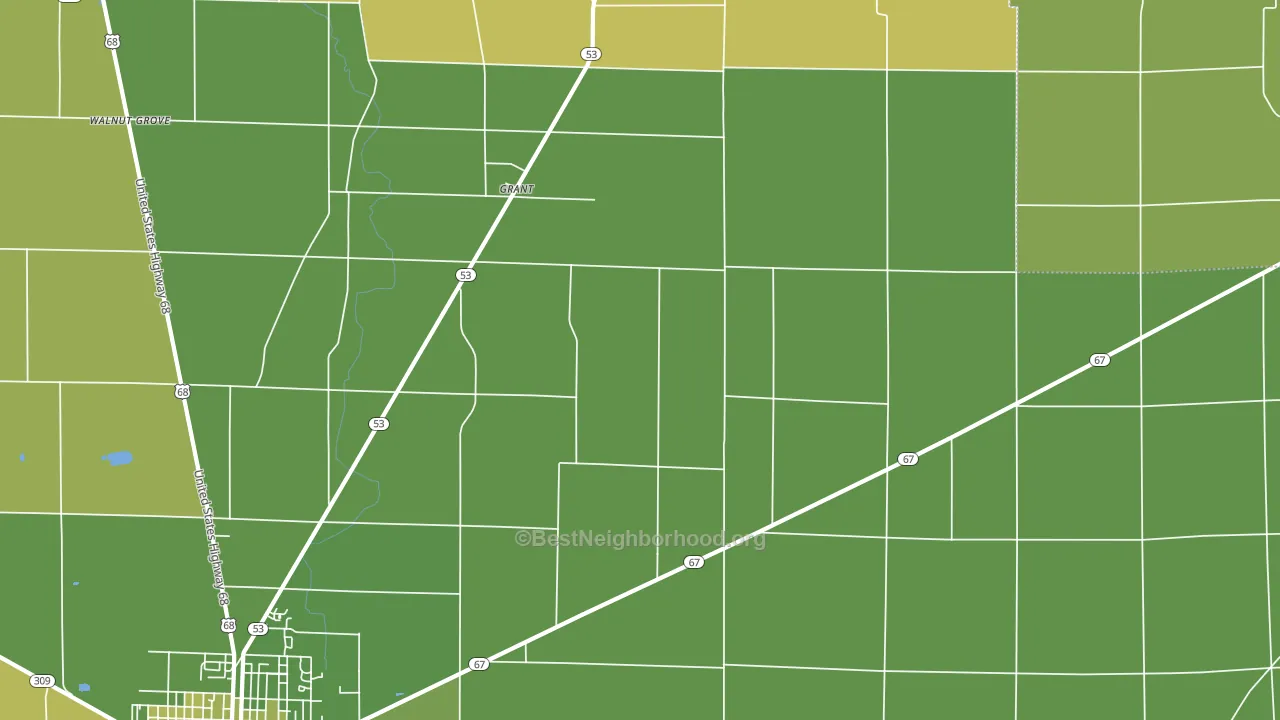 Grant, OH block-group voter-turnout map