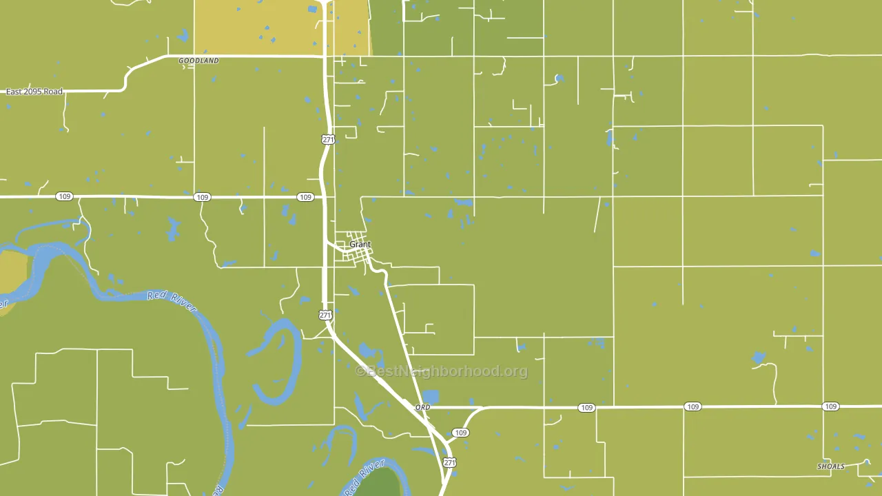 Grant, OK block-group voter-turnout map