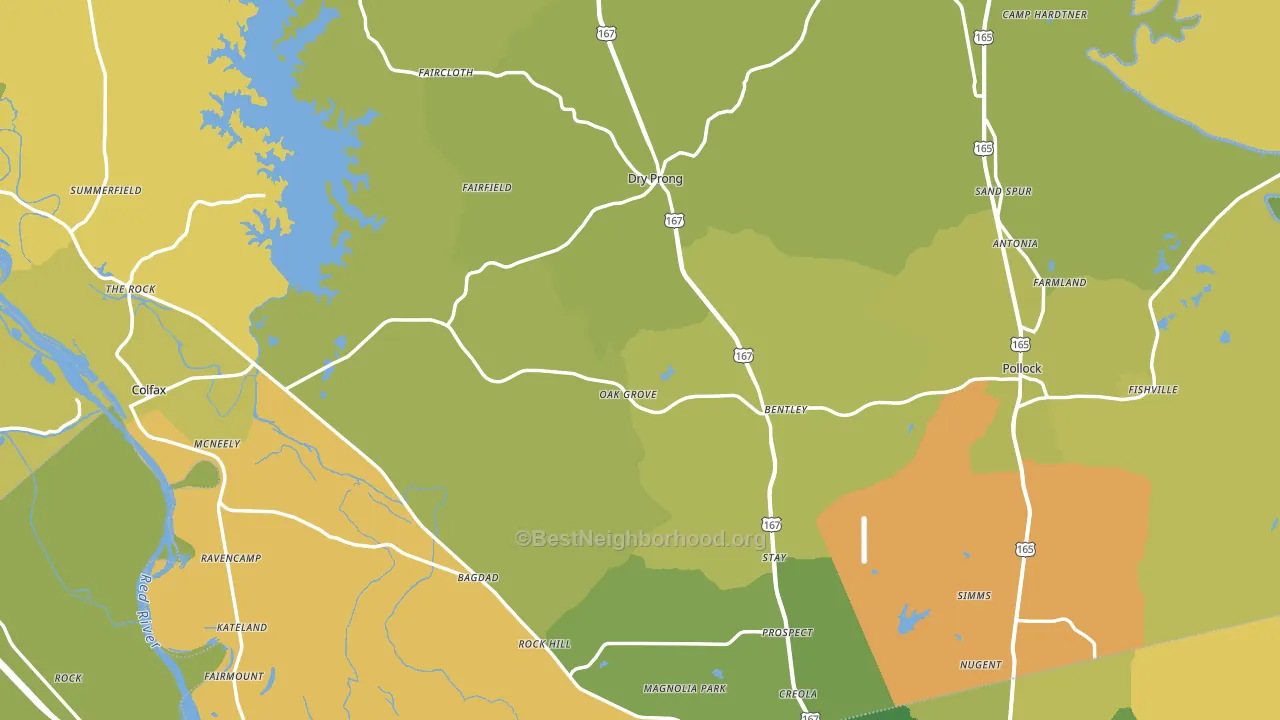 Grant Parish, LA block-group voter-turnout map