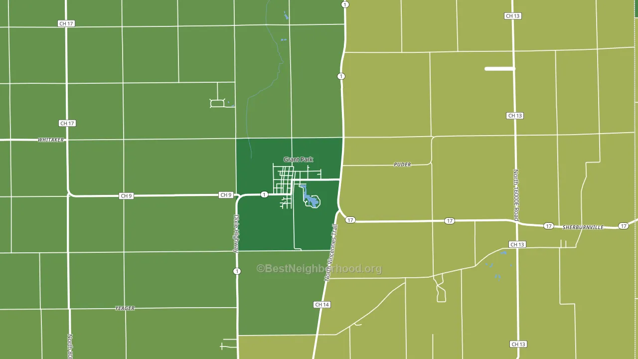Grant Park, IL block-group voter-turnout map