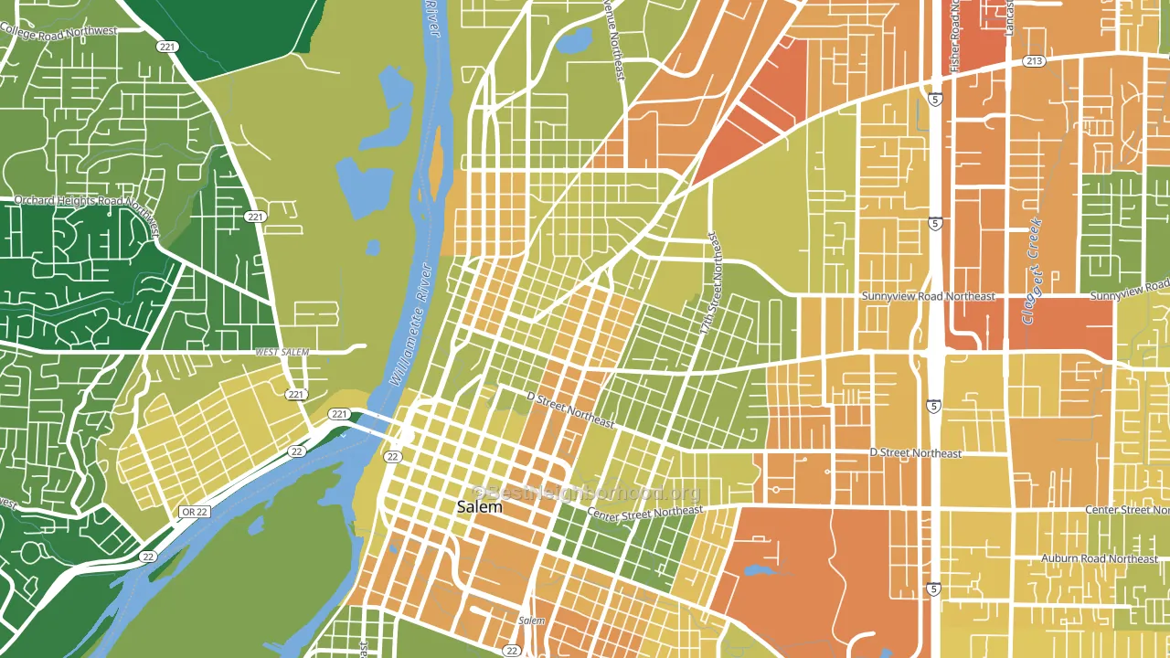Grant, Salem, OR block-group voter-turnout map