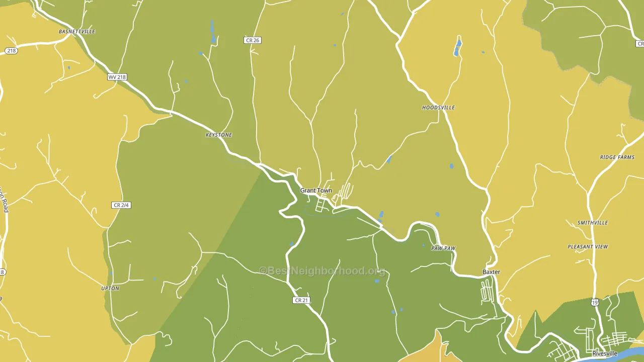 Grant Town, WV block-group voter-turnout map