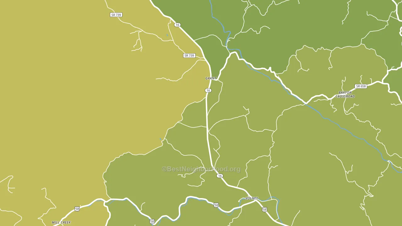 Grant, VA block-group voter-turnout map