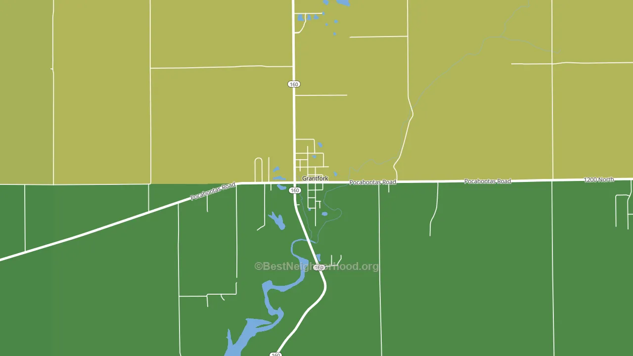 Grantfork, IL block-group voter-turnout map