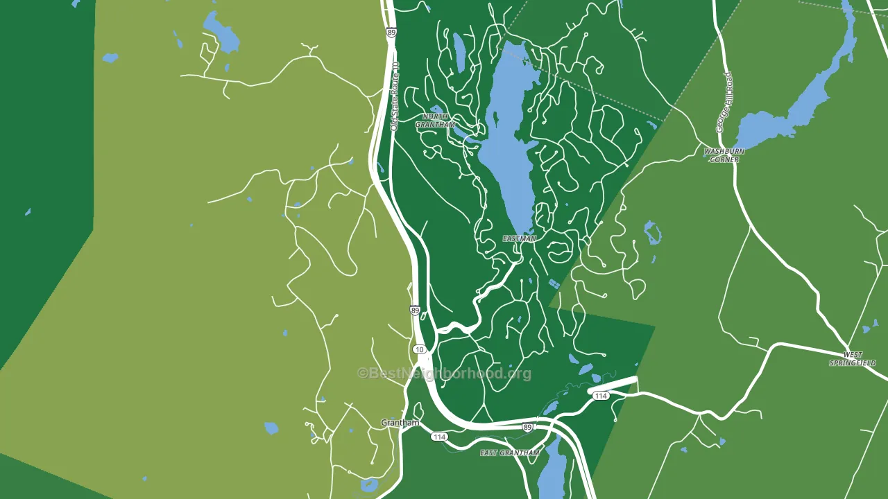 Grantham, NH block-group voter-turnout map