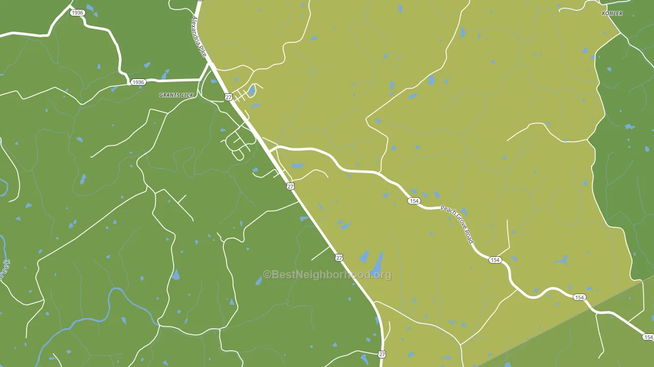 Grants Lick, KY block-group voter-turnout map