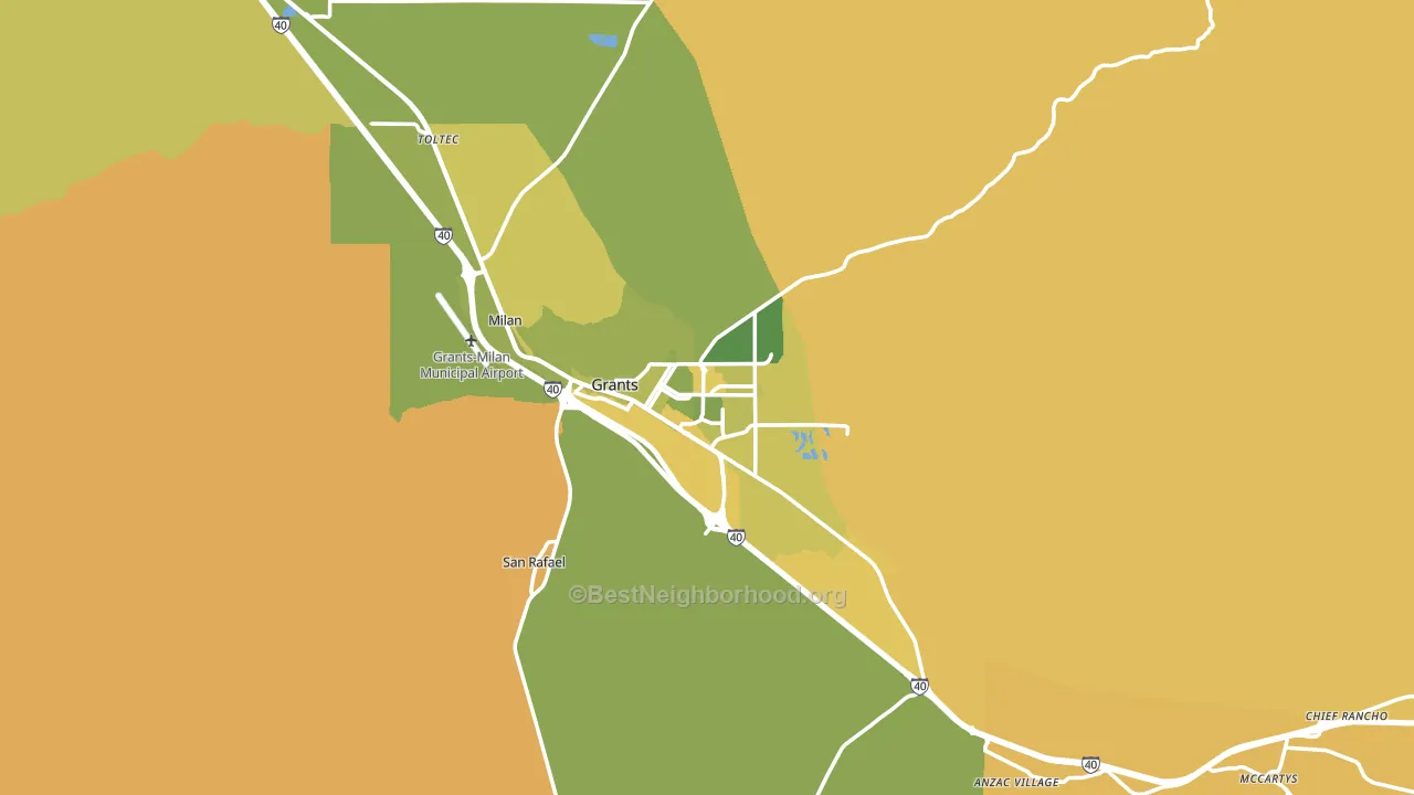 Grants, NM block-group voter-turnout map