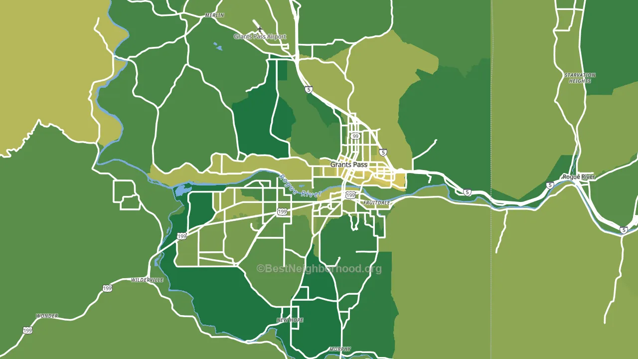Grants Pass, OR block-group voter-turnout map