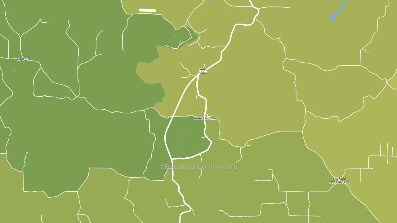 Grantsburg, IN block-group voter-turnout map
