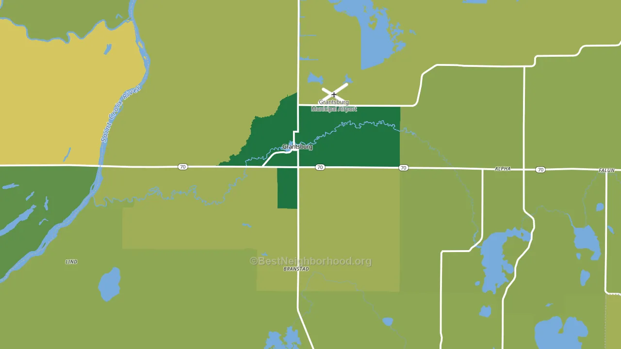 Grantsburg, WI block-group voter-turnout map
