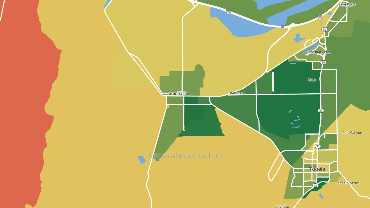 Grantsville, UT block-group voter-turnout map