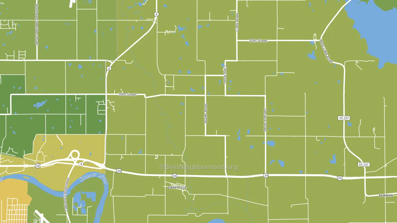 Grantville, KS block-group voter-turnout map