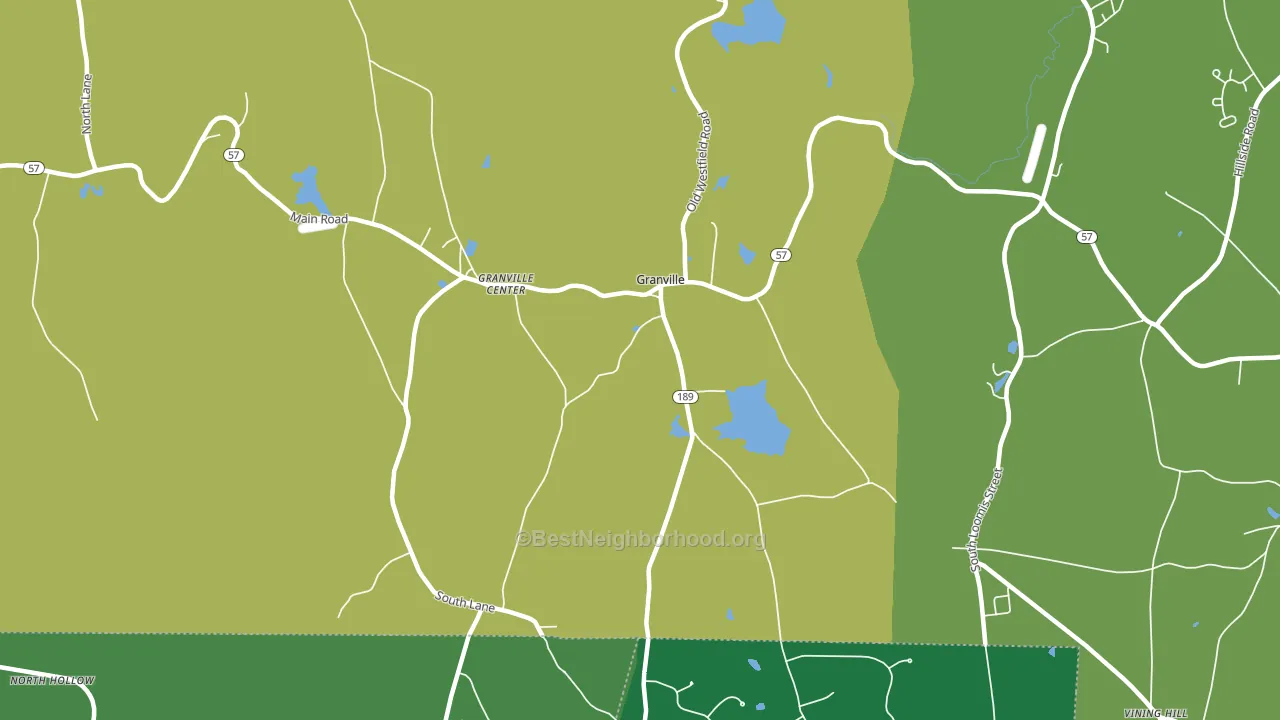 Granville Center, MA block-group voter-turnout map