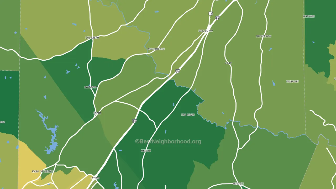 Granville County, NC block-group voter-turnout map