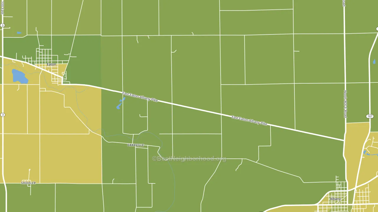 Granville, IN block-group voter-turnout map
