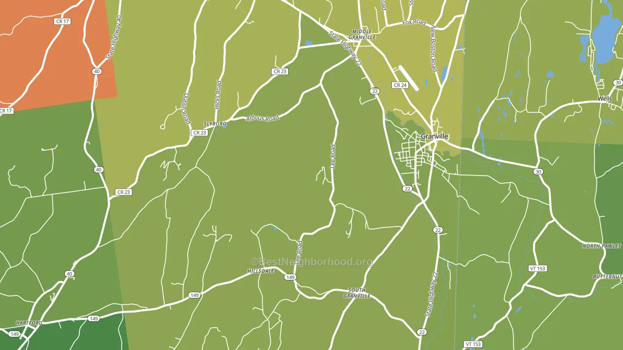 Granville, NY block-group voter-turnout map