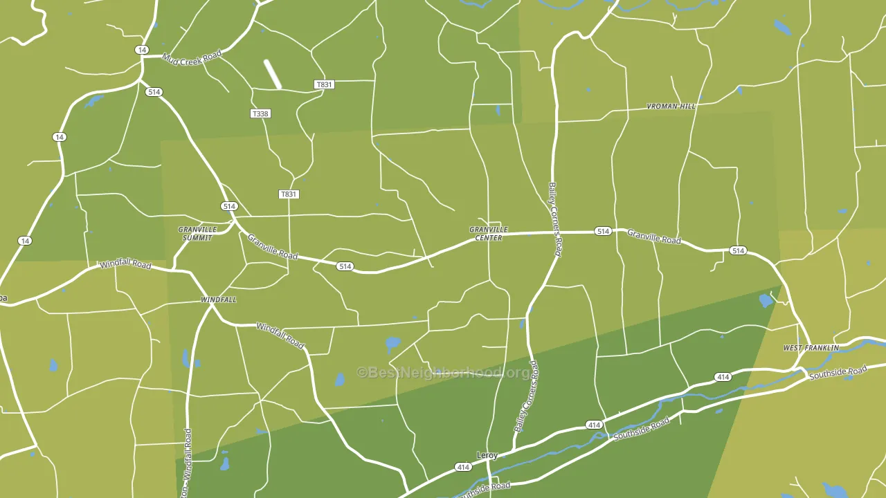 Granville Summit, PA block-group voter-turnout map