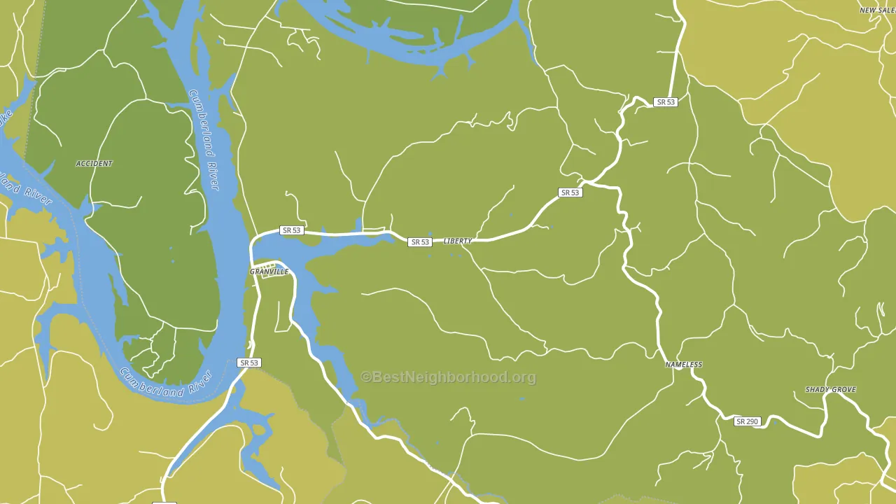 Granville, TN block-group voter-turnout map