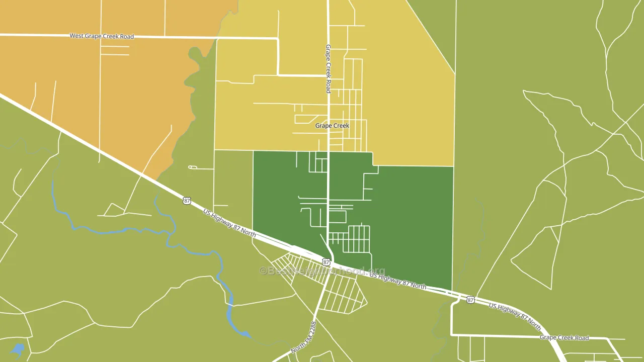 Grape Creek, TX block-group voter-turnout map