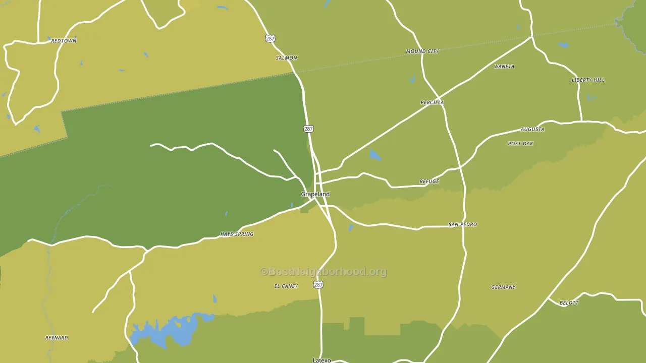 Grapeland, TX block-group voter-turnout map