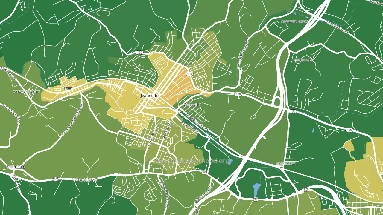 Grapeville, PA block-group voter-turnout map