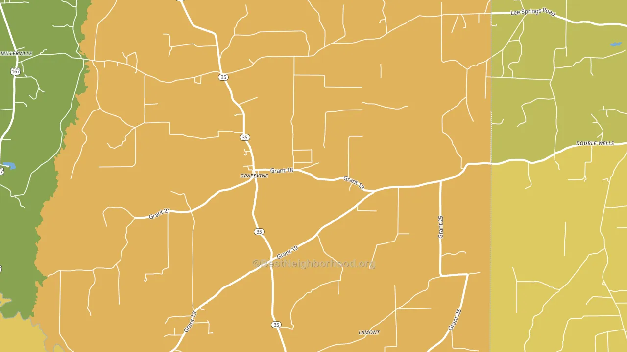 Grapevine, AR block-group voter-turnout map