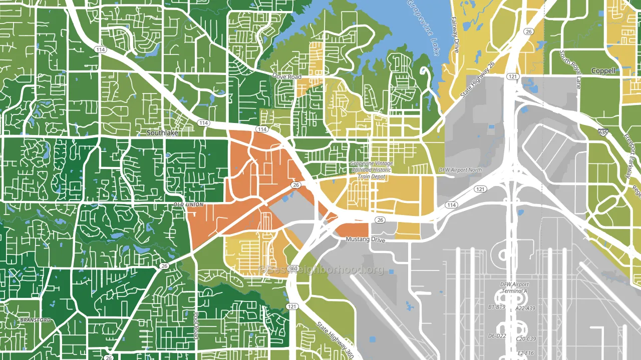 Grapevine, TX block-group voter-turnout map