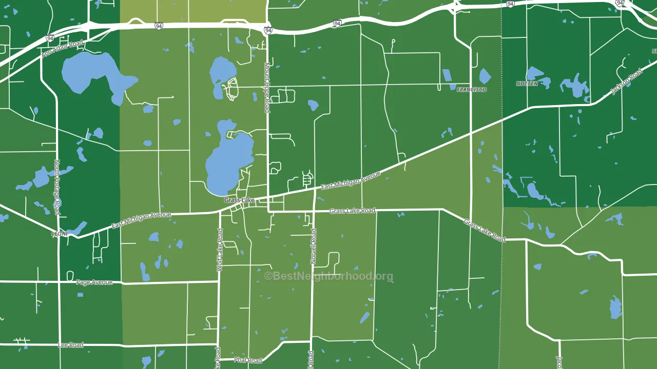 Grass Lake, MI block-group voter-turnout map