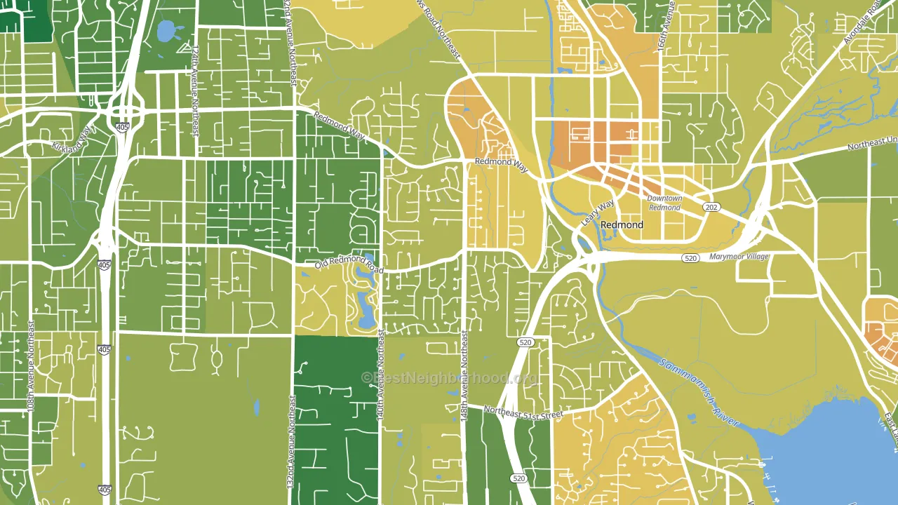Grass Lawn, Redmond, WA block-group voter-turnout map
