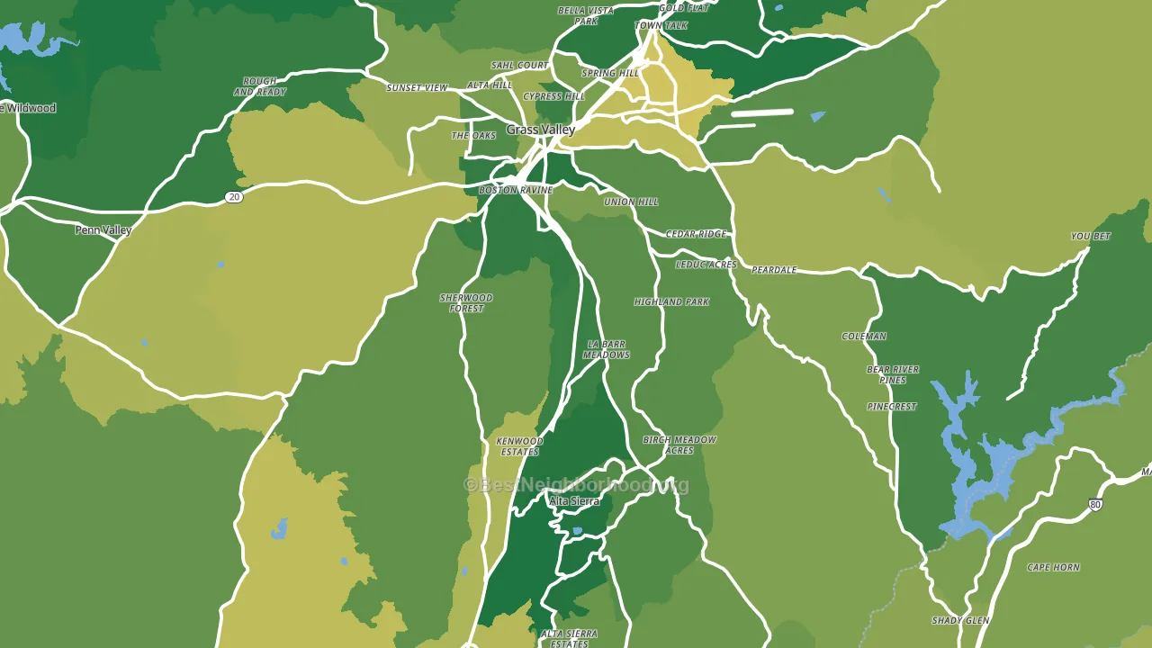 Grass Valley, CA block-group voter-turnout map