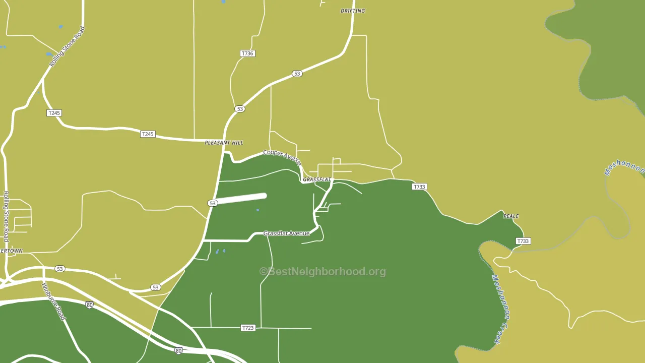 Grassflat, PA block-group voter-turnout map