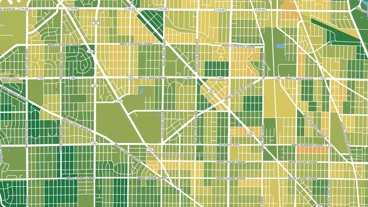 Grasslyn Manor, Milwaukee, WI block-group voter-turnout map