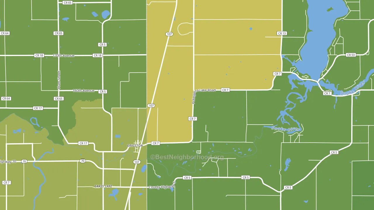 Grasston, MN block-group voter-turnout map