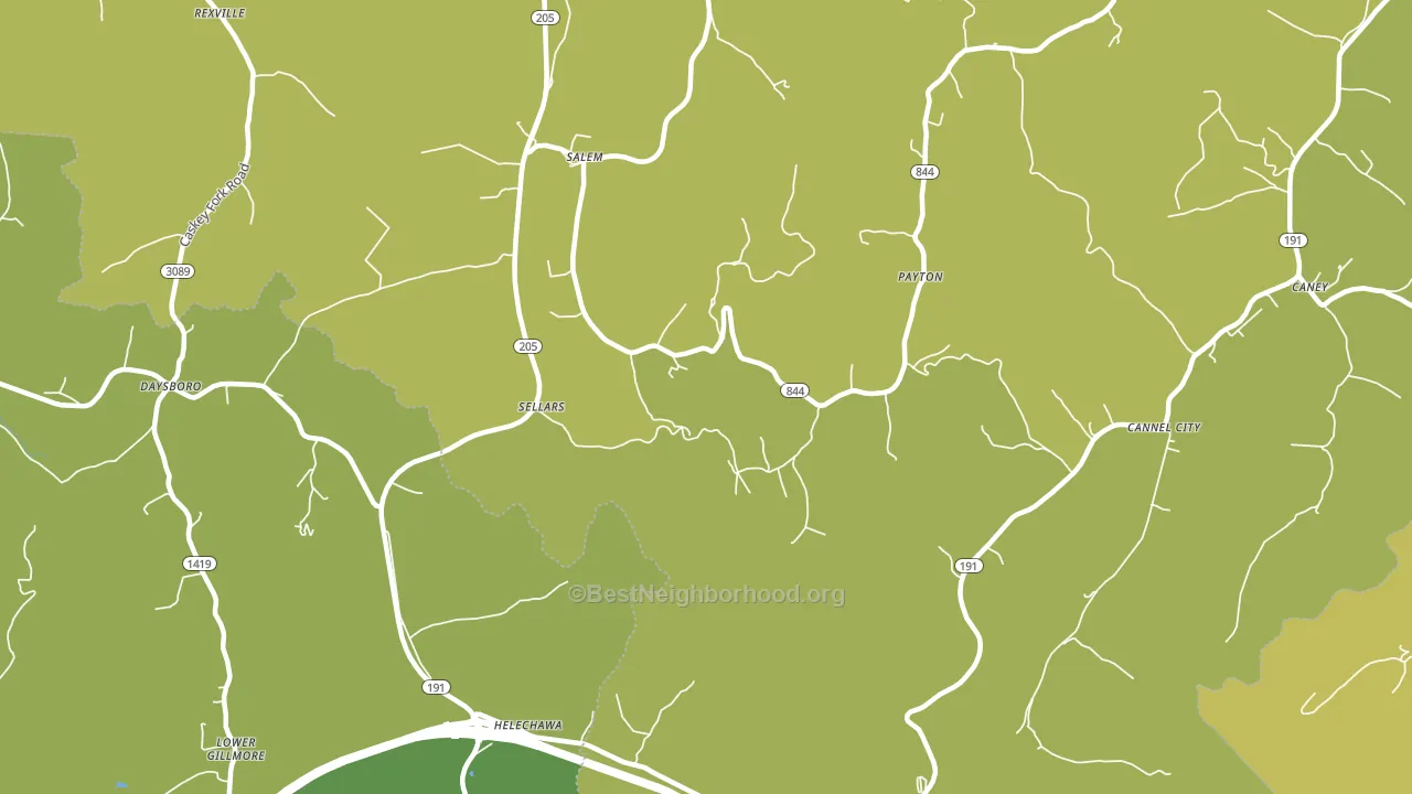 Grassy Creek, KY block-group voter-turnout map
