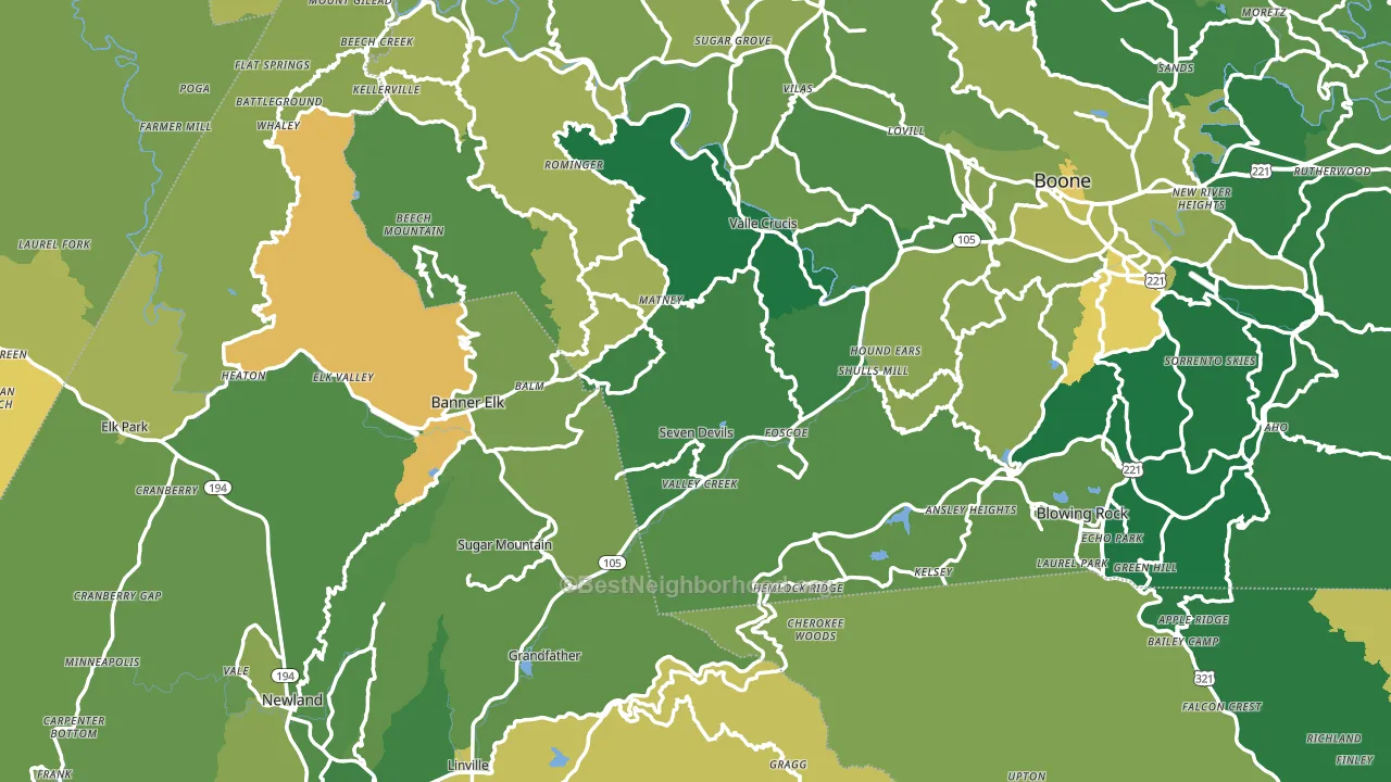 Grassy Creek, NC block-group voter-turnout map