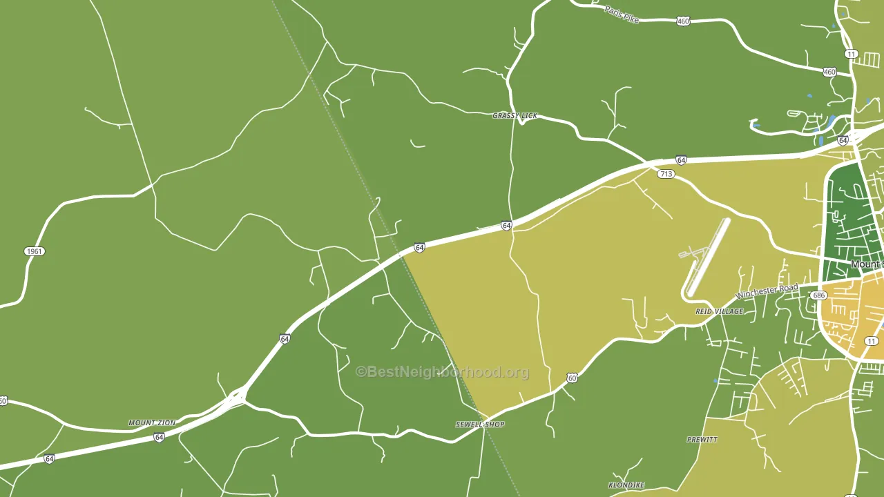 Grassy Lick, KY block-group voter-turnout map