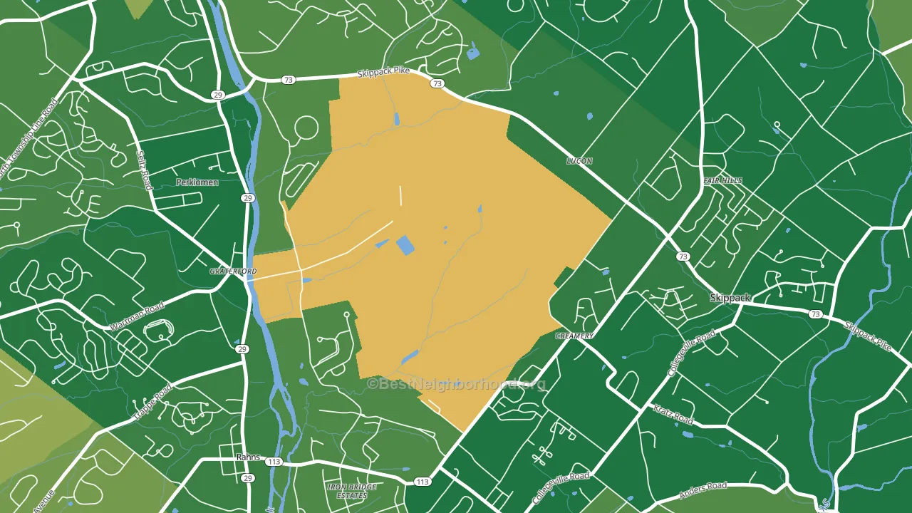 Graterford, PA block-group voter-turnout map
