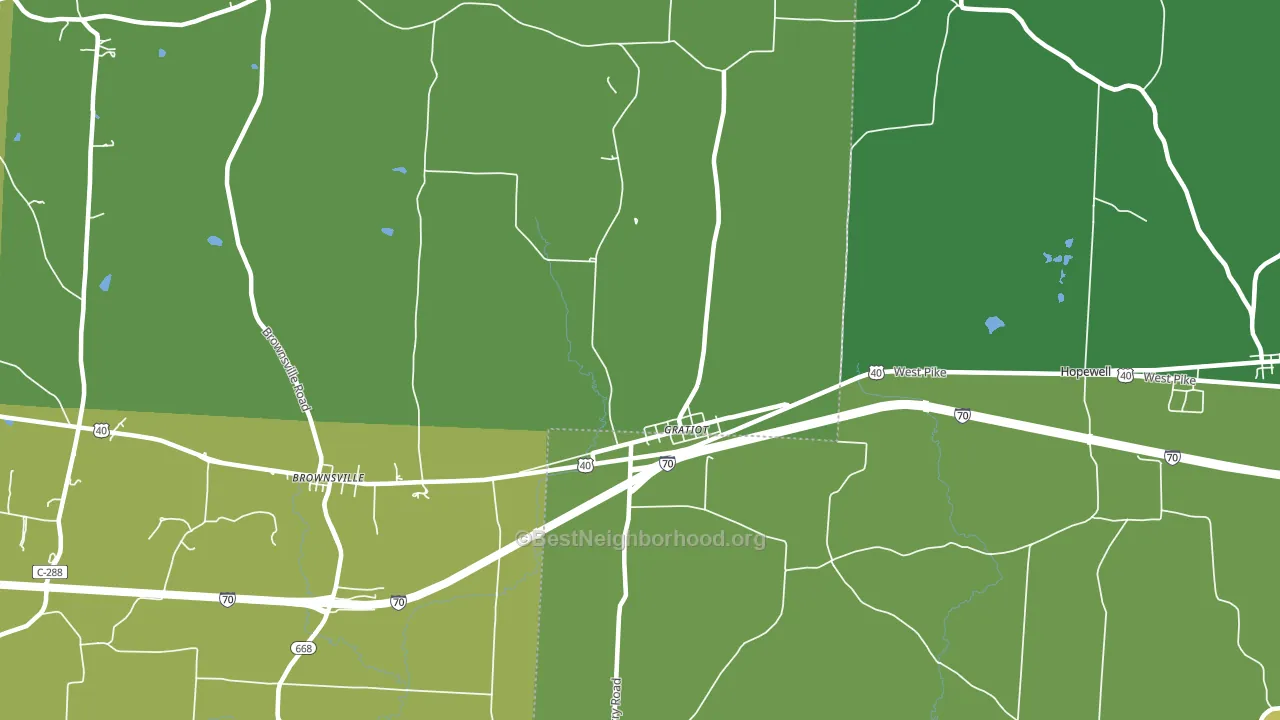 Gratiot, OH block-group voter-turnout map