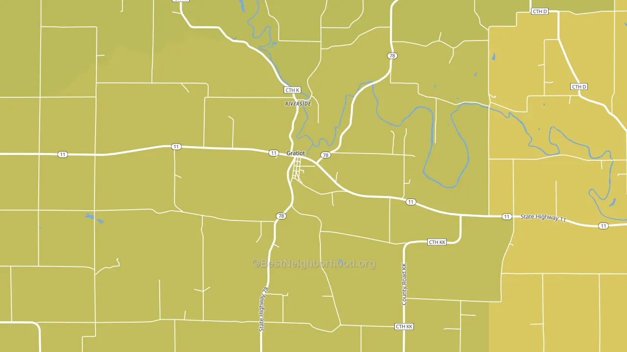 Gratiot, WI block-group voter-turnout map
