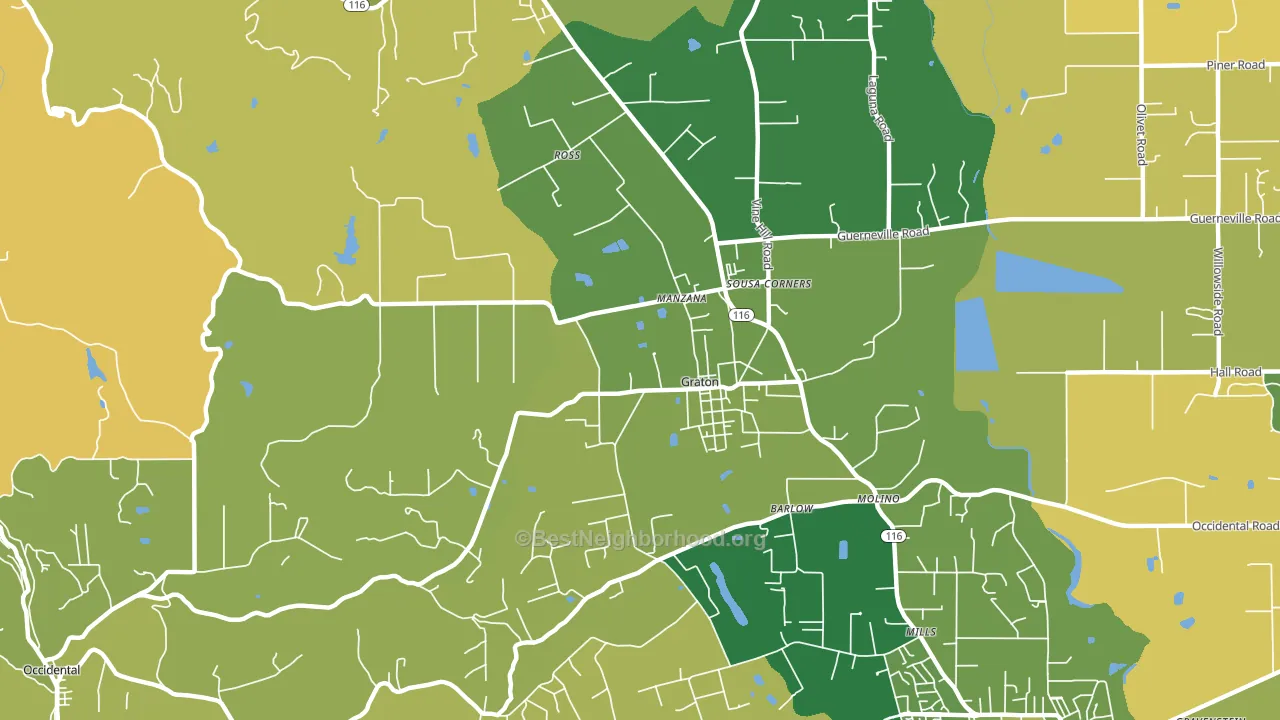 Graton, CA block-group voter-turnout map
