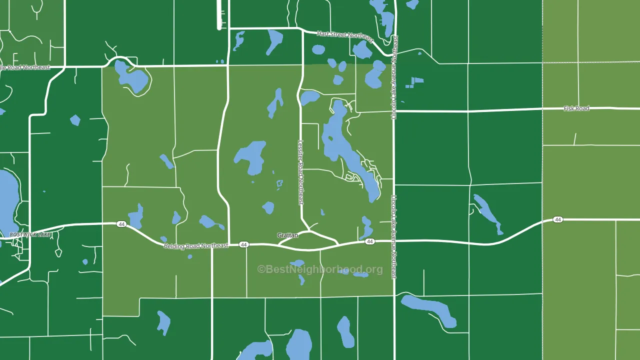 Grattan, MI block-group voter-turnout map