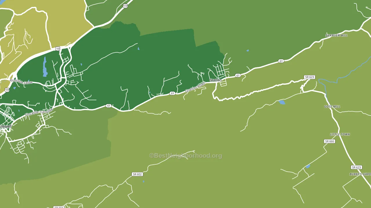Gratton, VA block-group voter-turnout map