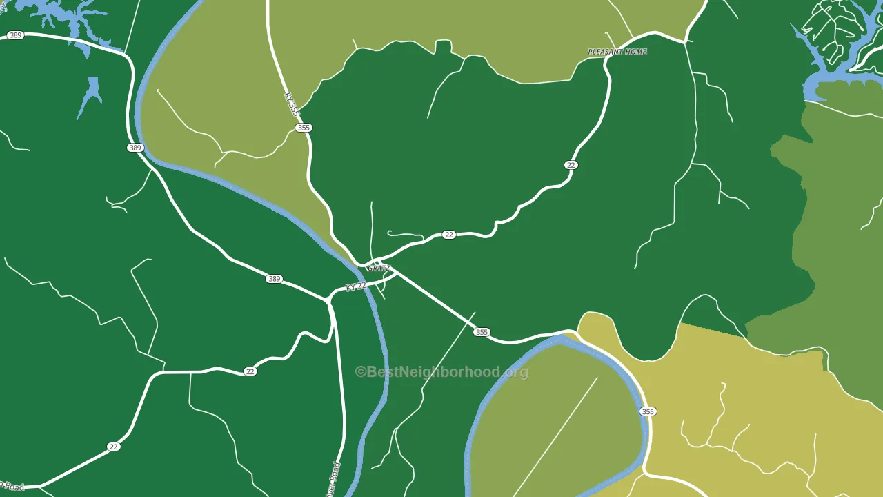 Gratz, KY block-group voter-turnout map