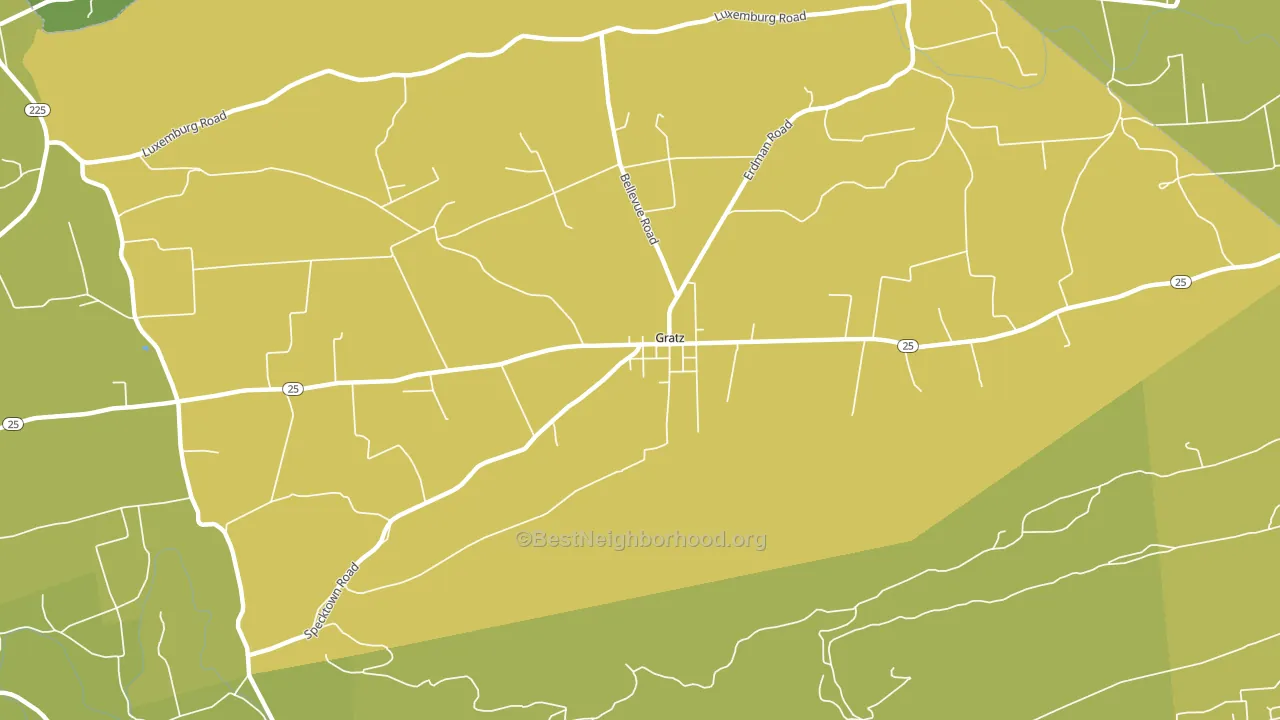 Gratz, PA block-group voter-turnout map