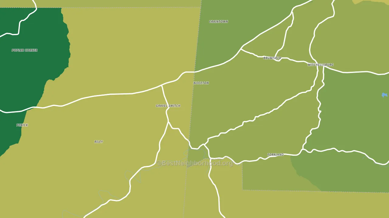 Gravel Switch, KY block-group voter-turnout map