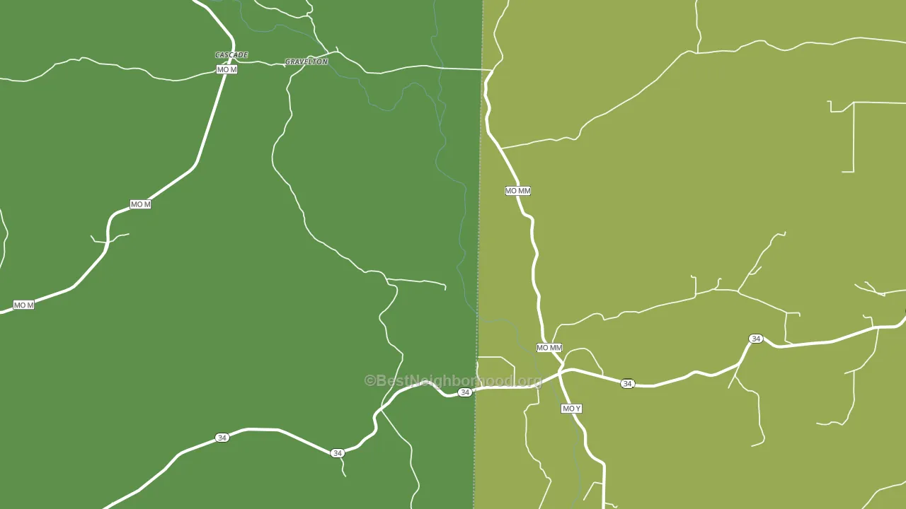 Gravelton, MO block-group voter-turnout map