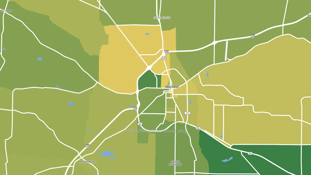 Graves County, KY block-group voter-turnout map