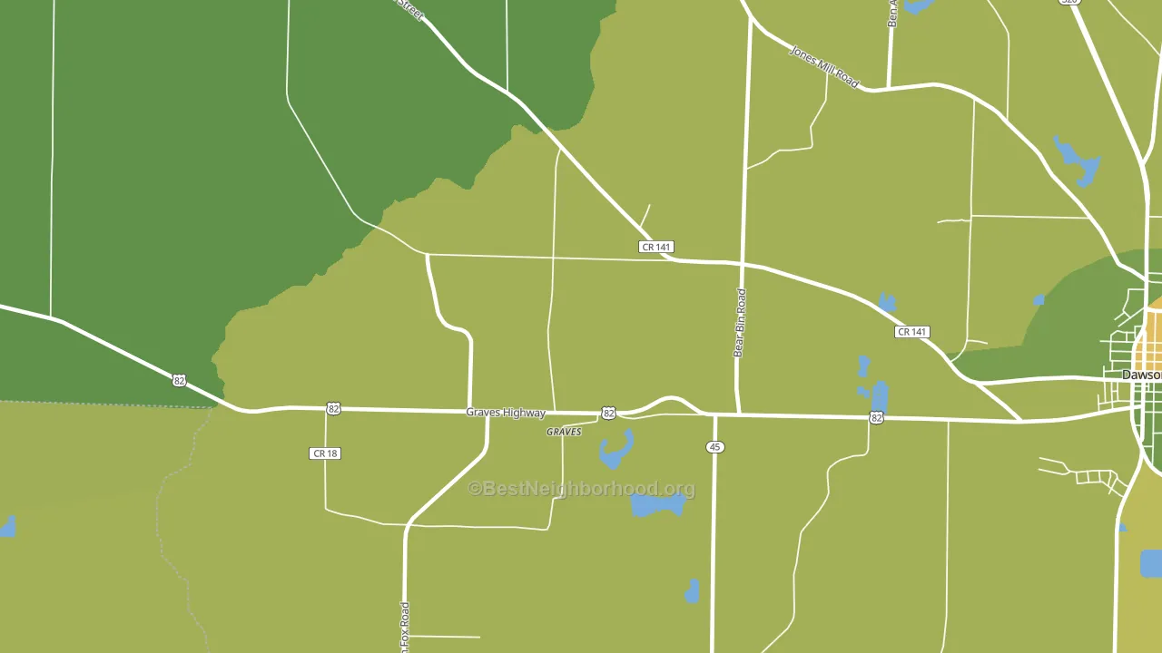 Graves, GA block-group voter-turnout map