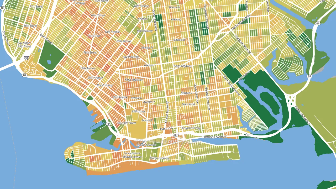 Gravesend-Sheepshead Bay, Brooklyn, NY block-group voter-turnout map